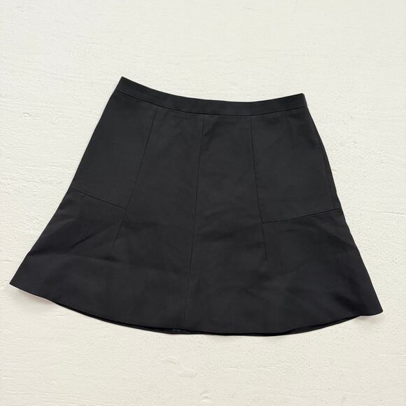 J.Crew Black Mini Skirt Size 2 Lined A-Line Career Casual Classic - Picture 1 of 6